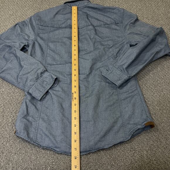 Esprit Shirt Mens Size Small S Blue Long Sleeve Button Slim Fit Elbow Patches - Picture 5 of 9